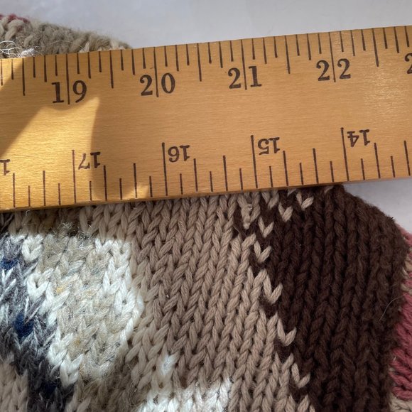 Last Chance Vintage IVY Sweater Button Down Hand Knit Country Design Medium Y2K - Picture 12 of 13